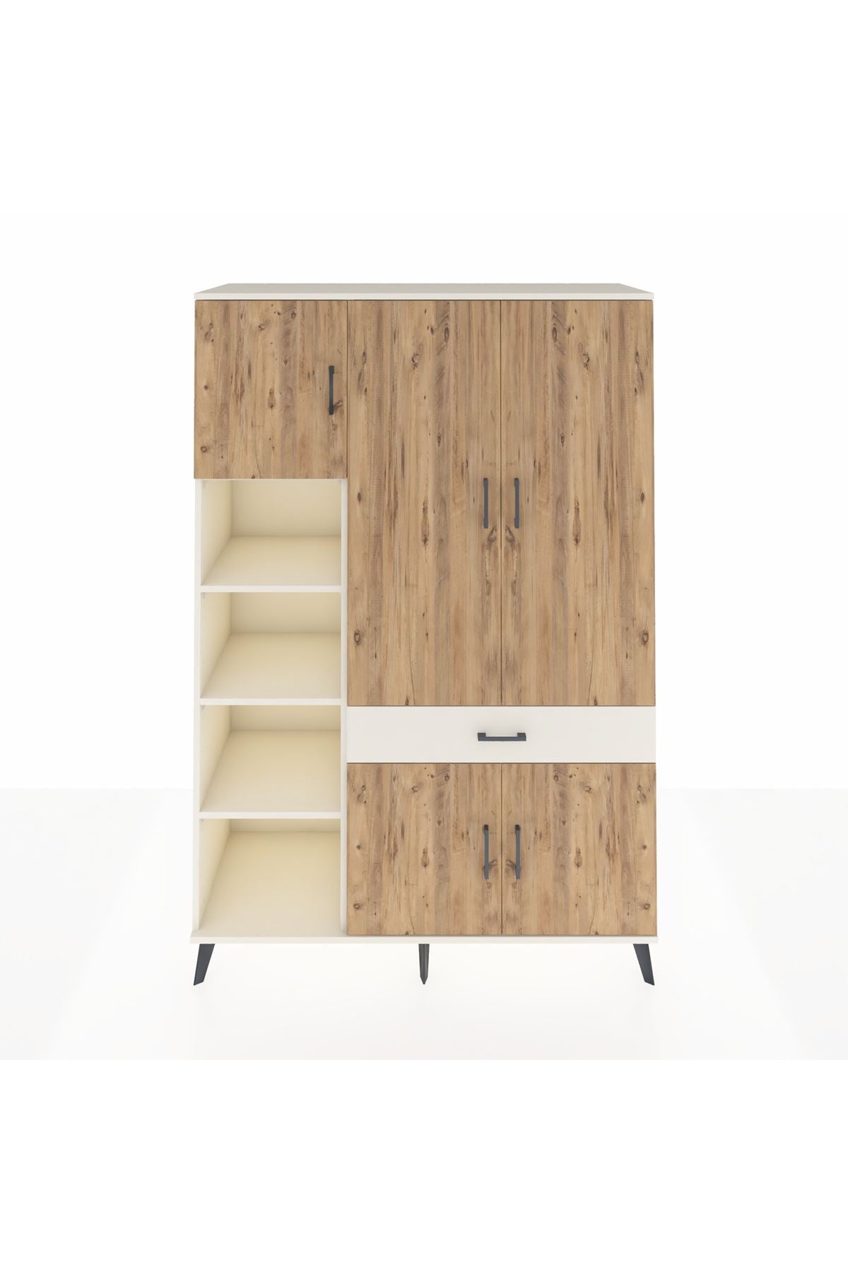 Hyperion Dolap 8 Raflı Tek Çekmeceli 5 Kapaklı 132x44x195 Aytaşı-Çam/Aytaşı