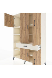 Hyperion Dolap 8 Raflı Tek Çekmeceli 5 Kapaklı 132x44x195 Aytaşı-Çam/Aytaşı