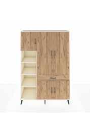 Hyperion Dolap 8 Raflı Tek Çekmeceli 5 Kapaklı 132x44x195 Aytaşı-Çam/Çam