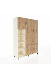 Hyperion Dolap 8 Raflı Tek Çekmeceli 5 Kapaklı 132x44x195 Aytaşı-Çam/Çam