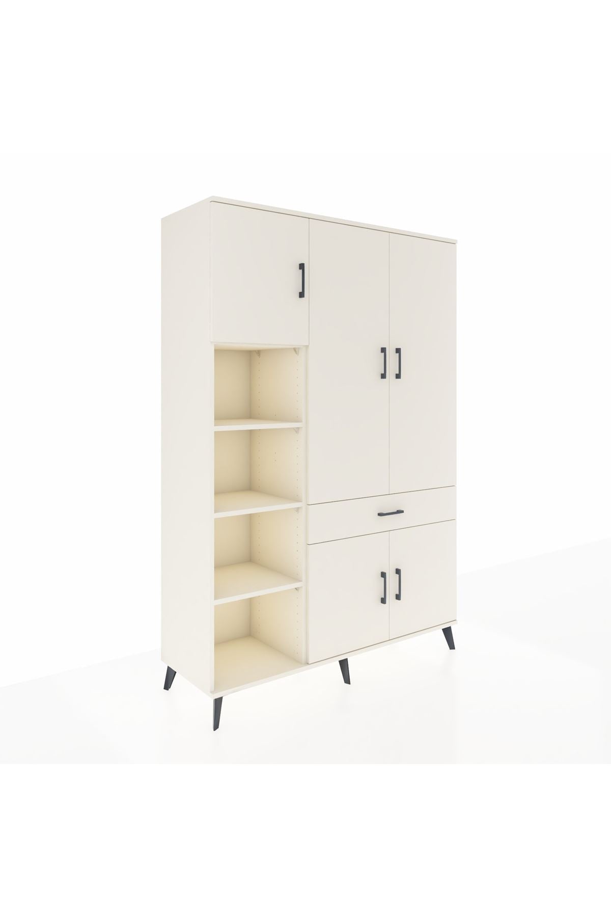 Hyperion Dolap 8 Raflı Tek Çekmeceli 5 Kapaklı 132x44x195 Aytaşı-Aytaşı/Aytaşı