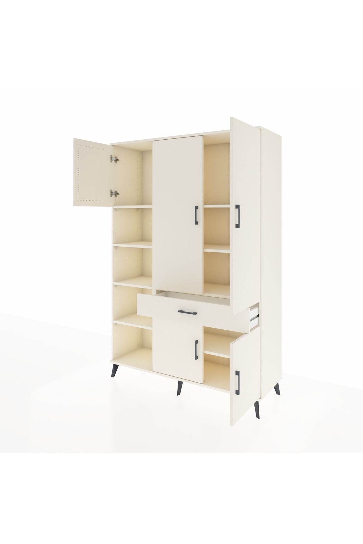 Hyperion Dolap 8 Raflı Tek Çekmeceli 5 Kapaklı 132x44x195 Aytaşı-Aytaşı/Aytaşı