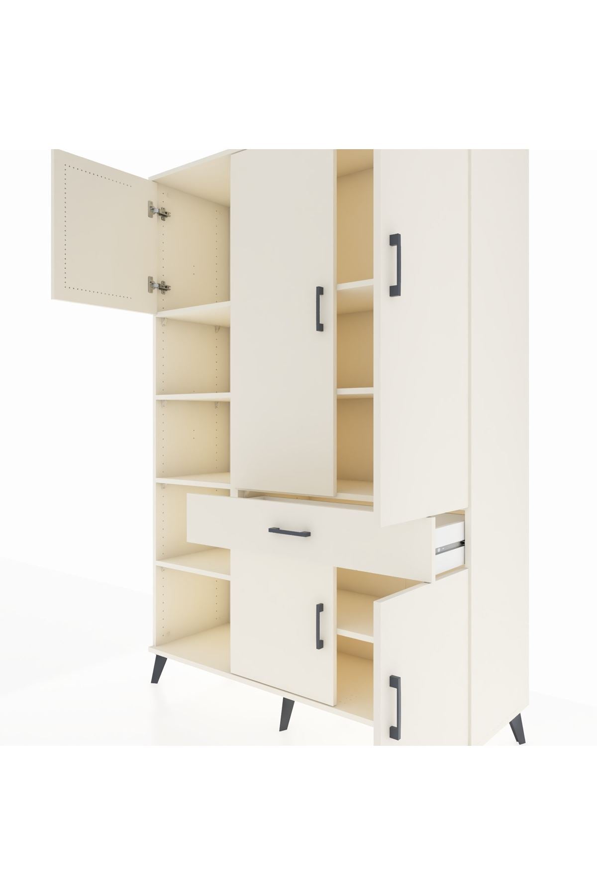 Hyperion Dolap 8 Raflı Tek Çekmeceli 5 Kapaklı 132x44x195 Aytaşı-Aytaşı/Aytaşı