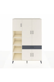 Hyperion Dolap 8 Raflı Tek Çekmeceli 5 Kapaklı 132x44x195 Aytaşı-Aytaşı/Antrasit