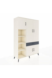 Hyperion Dolap 8 Raflı Tek Çekmeceli 5 Kapaklı 132x44x195 Aytaşı-Aytaşı/Antrasit