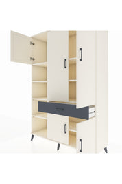 Hyperion Dolap 8 Raflı Tek Çekmeceli 5 Kapaklı 132x44x195 Aytaşı-Aytaşı/Antrasit