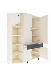 Hyperion Dolap 8 Raflı Tek Çekmeceli 5 Kapaklı 132x44x195 Aytaşı-Aytaşı/Antrasit