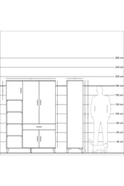 Hyperion Dolap 8 Raflı Tek Çekmeceli 5 Kapaklı 132x44x195 Aytaşı-Aytaşı/Antrasit