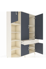 Hyperion Dolap 8 Raflı Tek Çekmeceli 5 Kapaklı 132x44x195 Aytaşı-Antrasit/Aytaşı