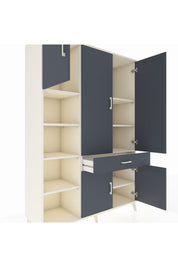 Hyperion Dolap 8 Raflı Tek Çekmeceli 5 Kapaklı 132x44x195 Aytaşı-Antrasit/Antrasit