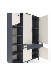 Hyperion Dolap 8 Raflı Tek Çekmeceli 5 Kapaklı 132x44x195 Antrasit-Aytaşı/Antrasit