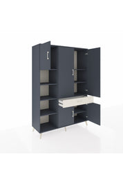 Hyperion Dolap 8 Raflı Tek Çekmeceli 5 Kapaklı 132x44x195 Antrasit-Antrasit/Aytaşı