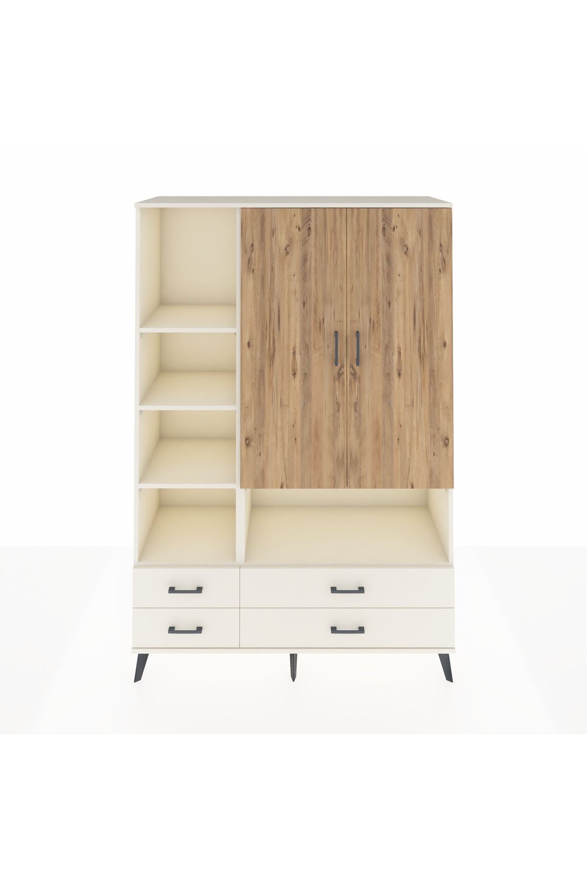 Hyperion Dolap 8 Raflı 4 Çekmeceli 2 Kapaklı 132x44x195 Aytaşı-Çam/Aytaşı