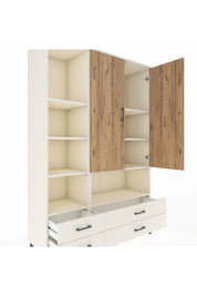 Hyperion Dolap 8 Raflı 4 Çekmeceli 2 Kapaklı 132x44x195 Aytaşı-Çam/Aytaşı