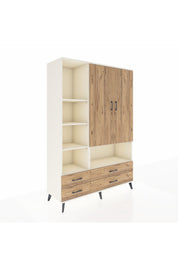 Hyperion Dolap 8 Raflı 4 Çekmeceli 2 Kapaklı 132x44x195 Aytaşı-Çam/Çam