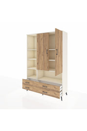 Hyperion Dolap 8 Raflı 4 Çekmeceli 2 Kapaklı 132x44x195 Aytaşı-Çam/Çam