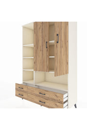 Hyperion Dolap 8 Raflı 4 Çekmeceli 2 Kapaklı 132x44x195 Aytaşı-Çam/Çam