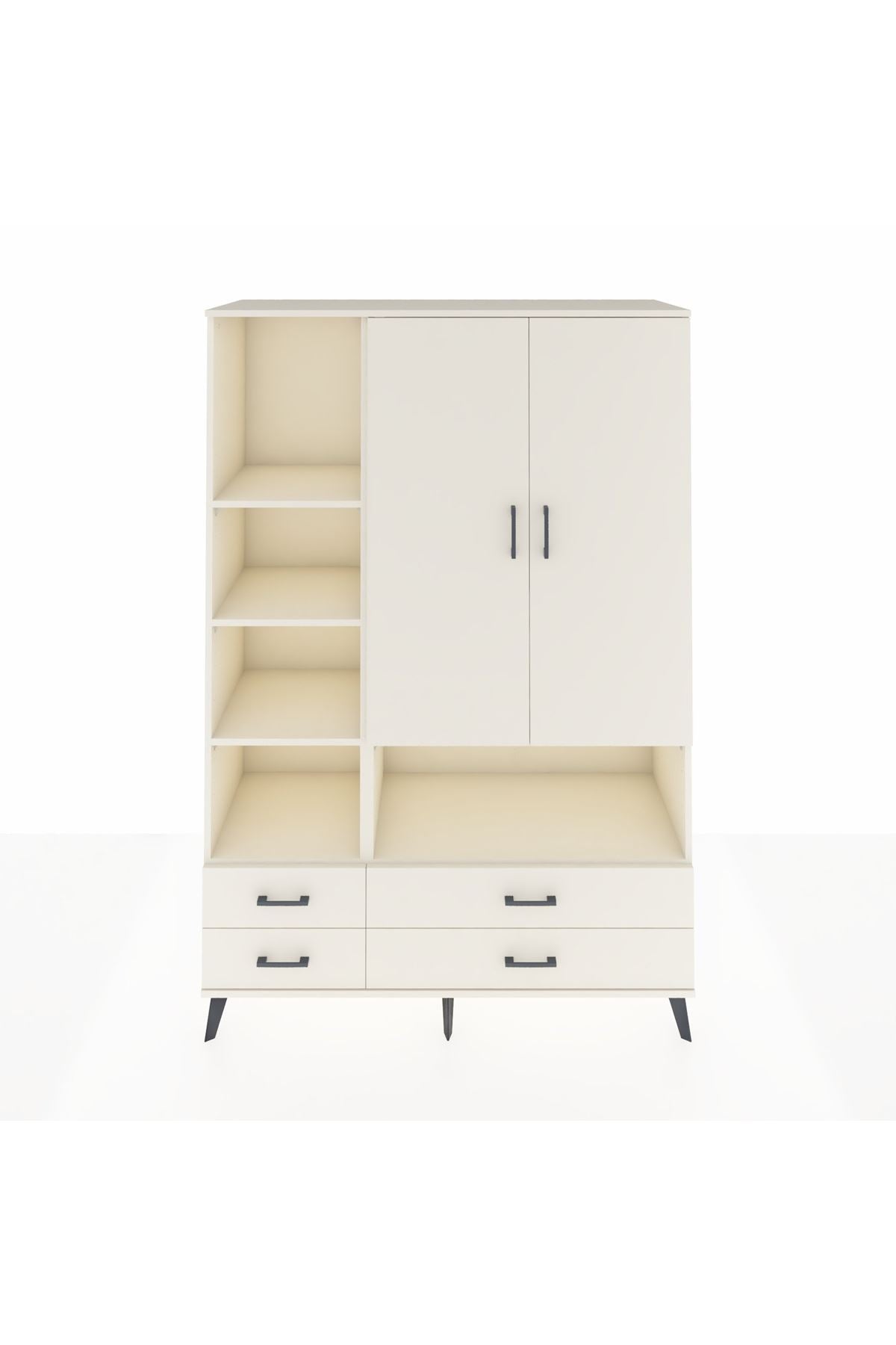 Hyperion Dolap 8 Raflı 4 Çekmeceli 2 Kapaklı 132x44x195 Aytaşı-Aytaşı/Aytaşı