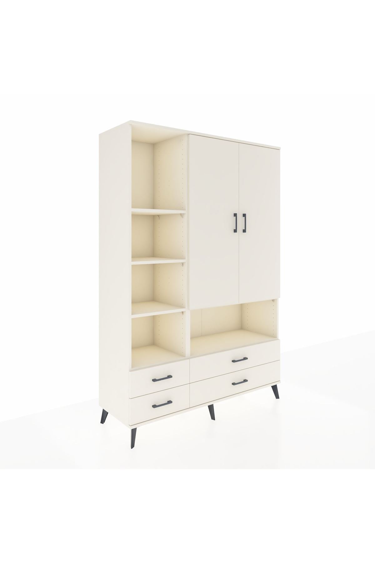 Hyperion Dolap 8 Raflı 4 Çekmeceli 2 Kapaklı 132x44x195 Aytaşı-Aytaşı/Aytaşı