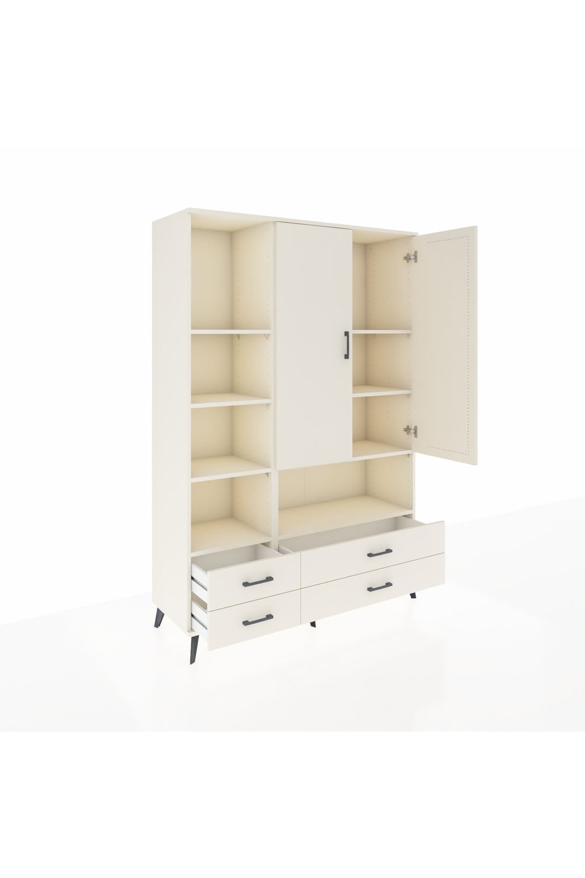 Hyperion Dolap 8 Raflı 4 Çekmeceli 2 Kapaklı 132x44x195 Aytaşı-Aytaşı/Aytaşı