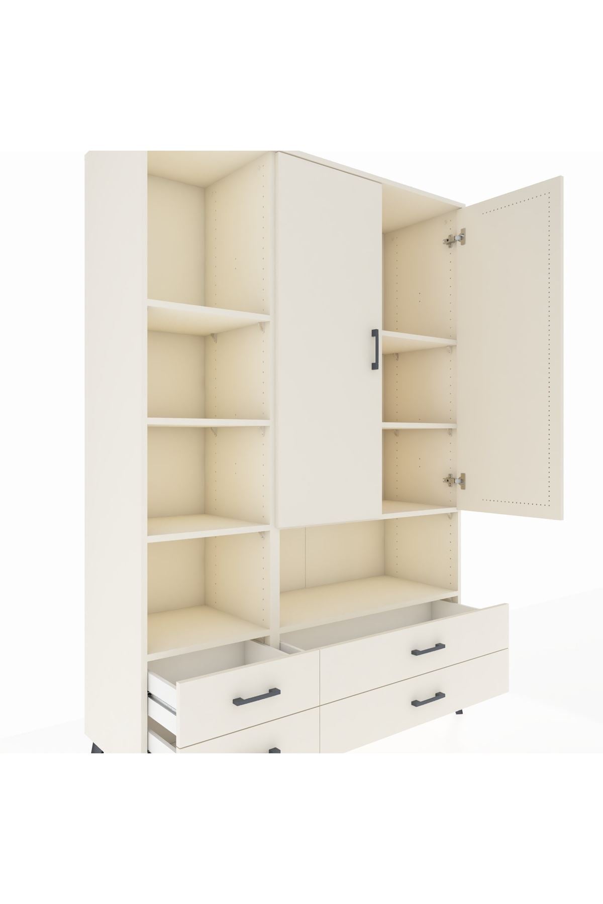 Hyperion Dolap 8 Raflı 4 Çekmeceli 2 Kapaklı 132x44x195 Aytaşı-Aytaşı/Aytaşı