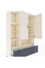 Hyperion Dolap 8 Raflı 4 Çekmeceli 2 Kapaklı 132x44x195 Aytaşı-Aytaşı/Antrasit