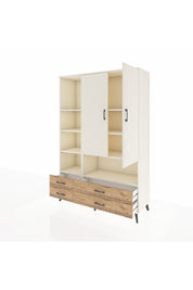 Hyperion Dolap 8 Raflı 4 Çekmeceli 2 Kapaklı 132x44x195 Aytaşı-Aytaşı/Çam