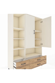 Hyperion Dolap 8 Raflı 4 Çekmeceli 2 Kapaklı 132x44x195 Aytaşı-Aytaşı/Çam