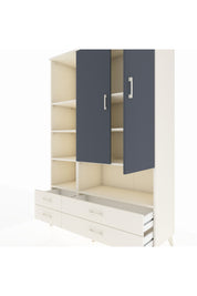 Hyperion Dolap 8 Raflı 4 Çekmeceli 2 Kapaklı 132x44x195 Aytaşı-Antrasit/Aytaşı