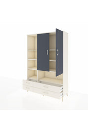 Hyperion Dolap 8 Raflı 4 Çekmeceli 2 Kapaklı 132x44x195 Aytaşı-Antrasit/Aytaşı