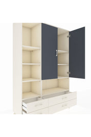 Hyperion Dolap 8 Raflı 4 Çekmeceli 2 Kapaklı 132x44x195 Aytaşı-Antrasit/Aytaşı