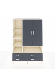 Hyperion Dolap 8 Raflı 4 Çekmeceli 2 Kapaklı 132x44x195 Aytaşı-Antrasit/Antrasit