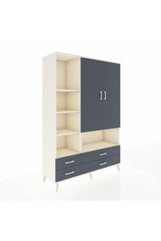 Hyperion Dolap 8 Raflı 4 Çekmeceli 2 Kapaklı 132x44x195 Aytaşı-Antrasit/Antrasit