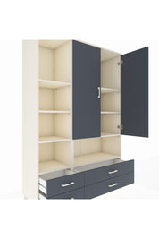 Hyperion Dolap 8 Raflı 4 Çekmeceli 2 Kapaklı 132x44x195 Aytaşı-Antrasit/Antrasit