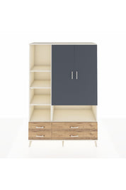 Hyperion Dolap 8 Raflı 4 Çekmeceli 2 Kapaklı 132x44x195 Aytaşı-Antrasit/Çam