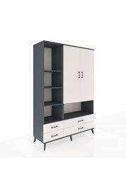 Hyperion Dolap 8 Raflı 4 Çekmeceli 2 Kapaklı 132x44x195 Antrasit-Aytaşı/Aytaşı