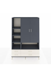 Hyperion Dolap 8 Raflı 4 Çekmeceli 2 Kapaklı 132x44x195 Antrasit-Antrasit/Aytaşı