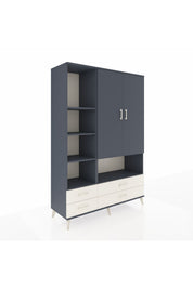 Hyperion Dolap 8 Raflı 4 Çekmeceli 2 Kapaklı 132x44x195 Antrasit-Antrasit/Aytaşı