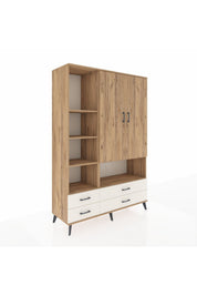 Hyperion Dolap 8 Raflı 4 Çekmeceli 2 Kapaklı 132x44x195 Çam-Çam/Aytaşı