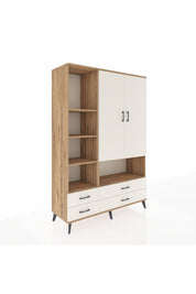 Hyperion Dolap 8 Raflı 4 Çekmeceli 2 Kapaklı 132x44x195 Çam-Aytaşı/Aytaşı