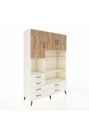 Hyperion Dolap 9 Raflı 6 Çekmeceli 3 Kapaklı 132x44x195 Aytaşı-Çam/Aytaşı