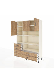 Hyperion Dolap 9 Raflı 6 Çekmeceli 3 Kapaklı 132x44x195 Aytaşı-Çam/Çam