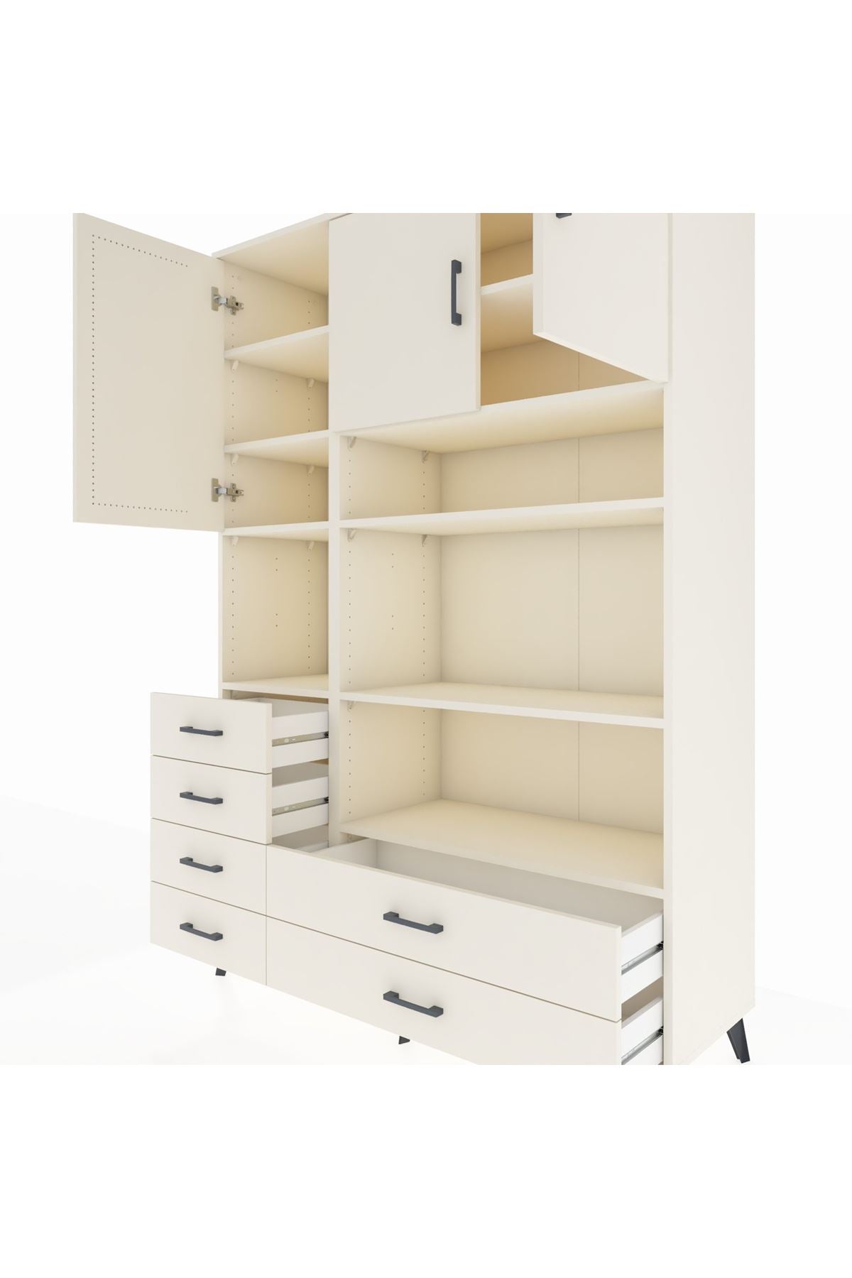 Hyperion Dolap 9 Raflı 6 Çekmeceli 3 Kapaklı 132x44x195 Aytaşı-Aytaşı/Aytaşı