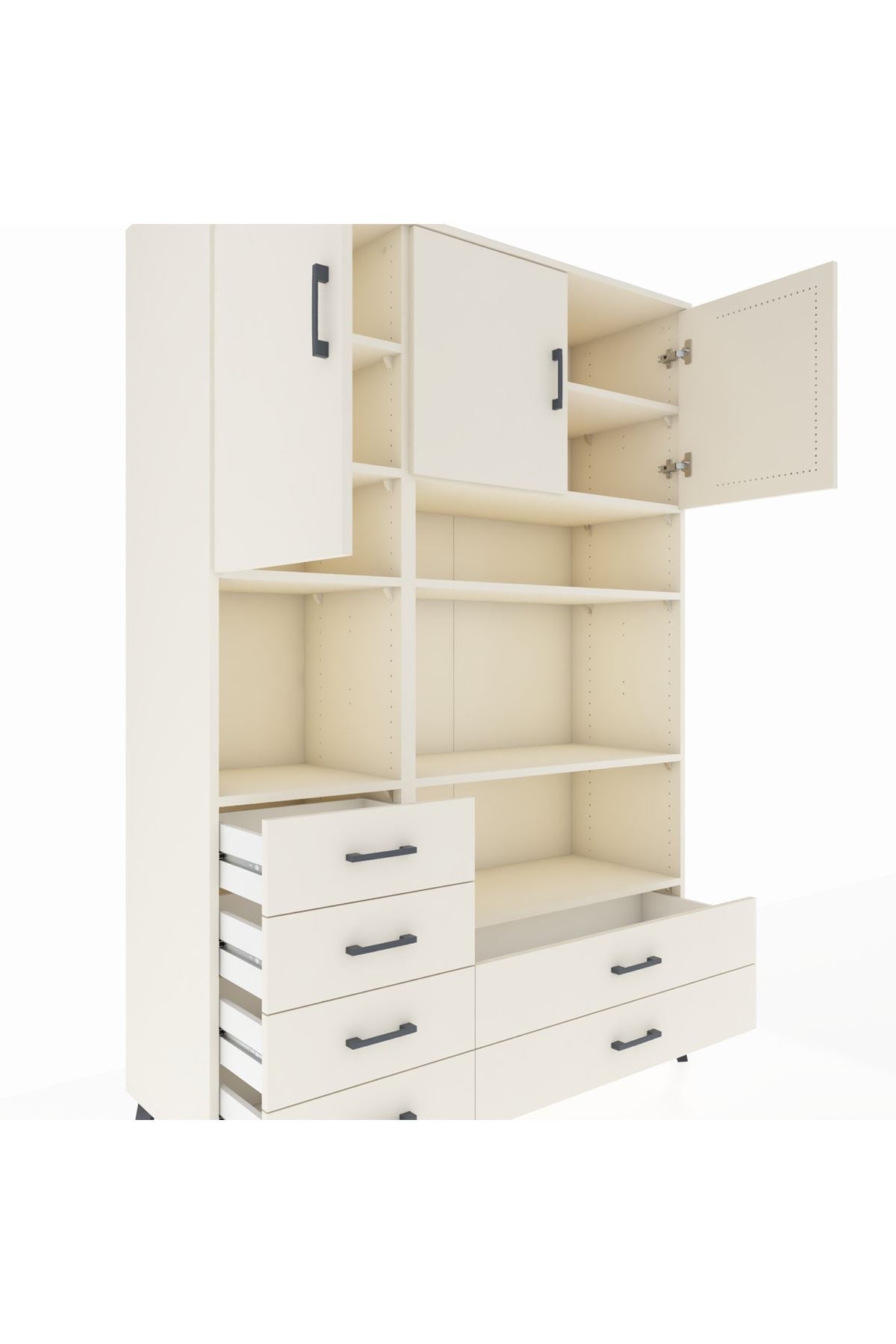 Hyperion Dolap 9 Raflı 6 Çekmeceli 3 Kapaklı 132x44x195 Aytaşı-Aytaşı/Aytaşı