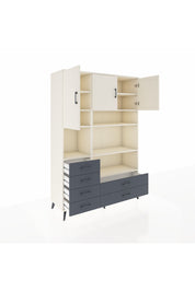 Hyperion Dolap 9 Raflı 6 Çekmeceli 3 Kapaklı 132x44x195 Aytaşı-Aytaşı/Antrasit