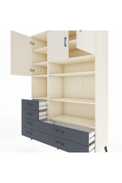 Hyperion Dolap 9 Raflı 6 Çekmeceli 3 Kapaklı 132x44x195 Aytaşı-Aytaşı/Antrasit