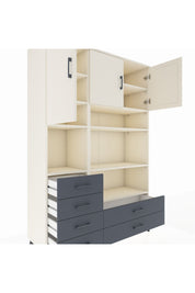 Hyperion Dolap 9 Raflı 6 Çekmeceli 3 Kapaklı 132x44x195 Aytaşı-Aytaşı/Antrasit