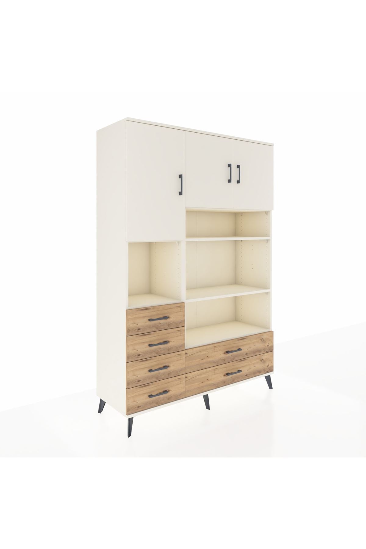 Hyperion Dolap 9 Raflı 6 Çekmeceli 3 Kapaklı 132x44x195 Aytaşı-Aytaşı/Çam