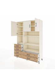 Hyperion Dolap 9 Raflı 6 Çekmeceli 3 Kapaklı 132x44x195 Aytaşı-Aytaşı/Çam