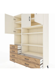 Hyperion Dolap 9 Raflı 6 Çekmeceli 3 Kapaklı 132x44x195 Aytaşı-Aytaşı/Çam